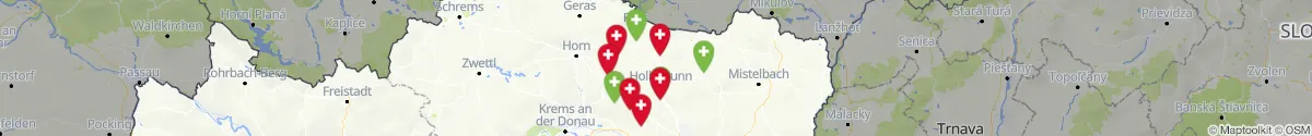 Kartenansicht für Apotheken-Notdienste in der Nähe von Guntersdorf (Hollabrunn, Niederösterreich)